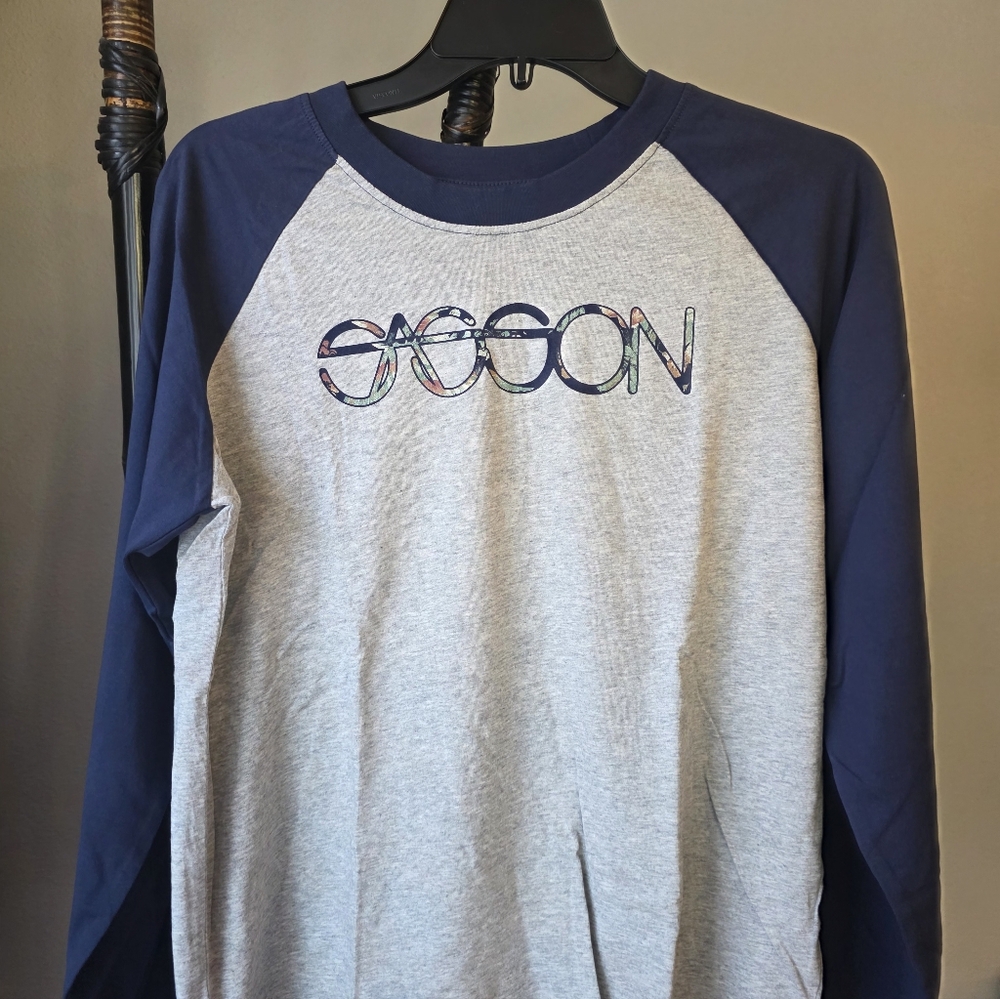 NWT Johnny Was Gray and Blue Long Sleeve Shirt Vintage Sasson New With Tags